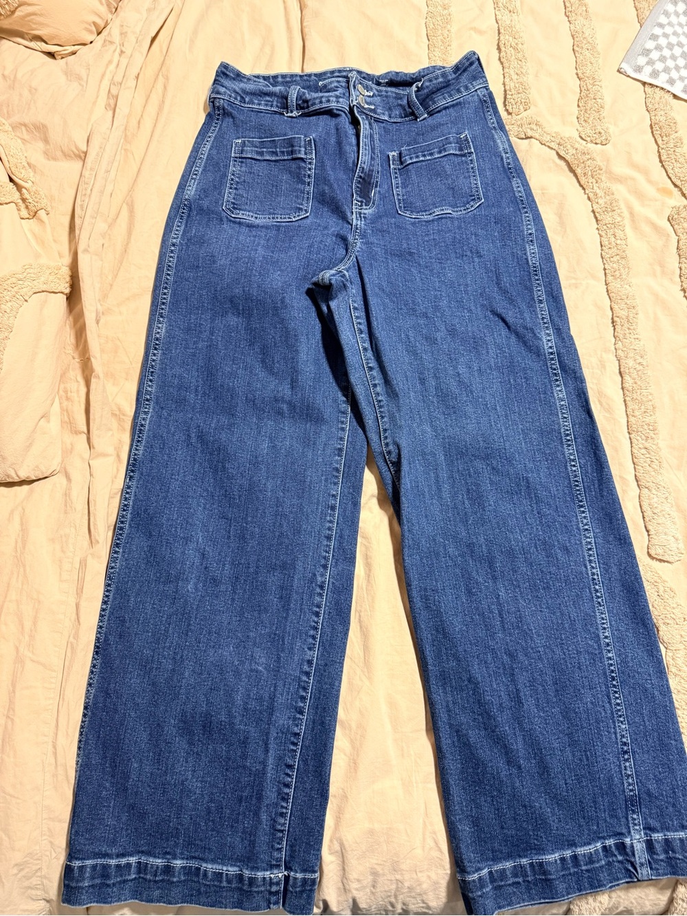 Old Navy Dark Blue High-Rise Wide Leg Jeans